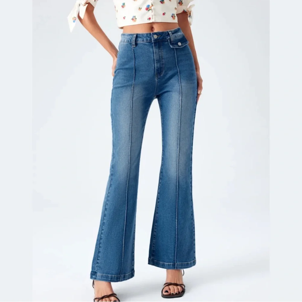 Cider Denim Washed High Waist Flared Jeans - Picture 4 of 8